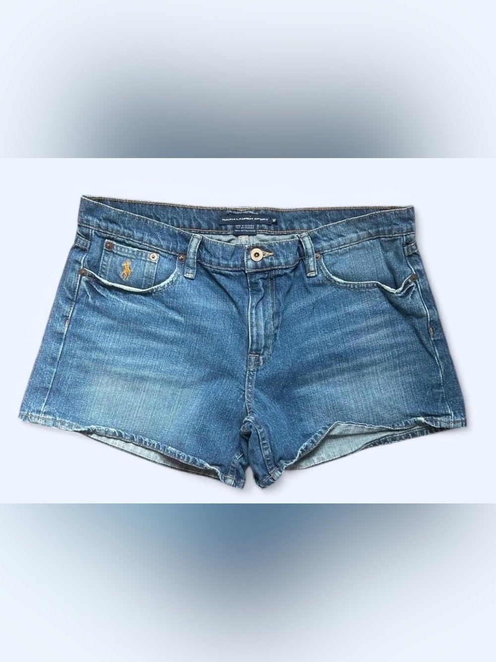 Ralph Lauren Sport Medium Wash Denim Jean Shorts 12 Vintage 80s Americana